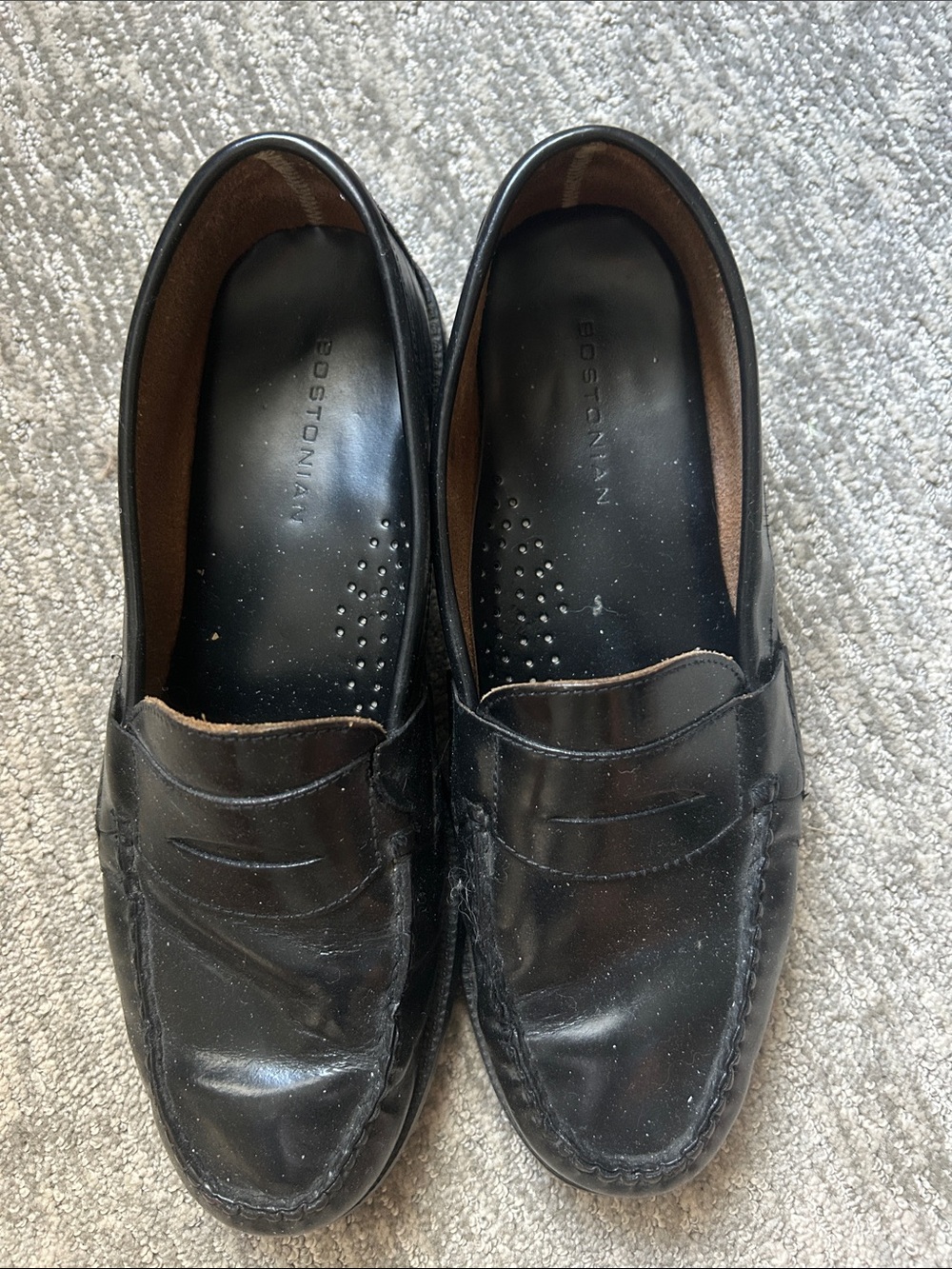 Bostonian Black Leather Penny Loafers